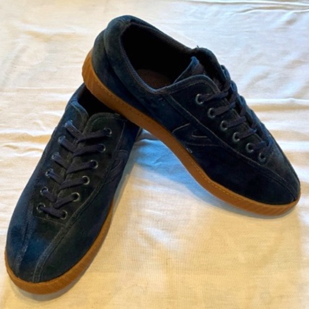 Tretorn Nylite Navy Suede Sneakers Sz 8 DEADSTOCK​​​​